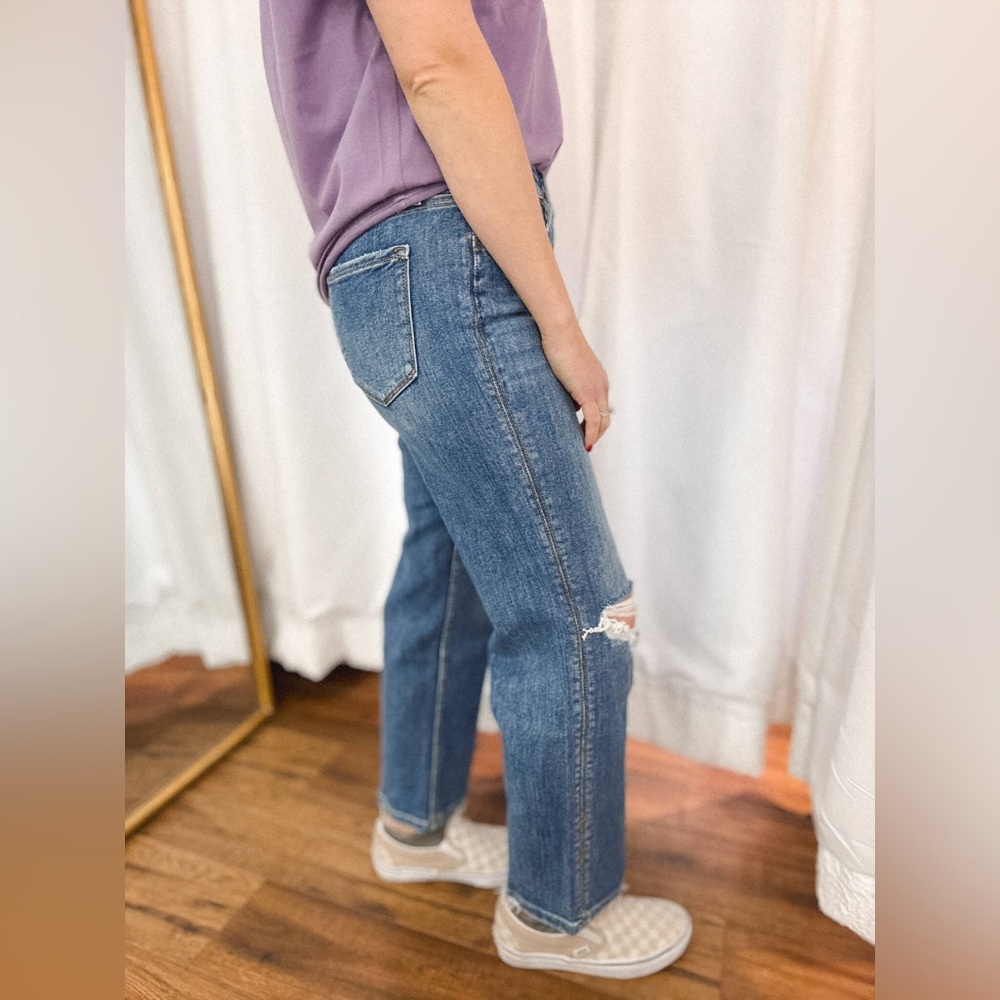 Lovervet High Rise Slim Wide Leg Crop Jeans - Picture 5 of 5